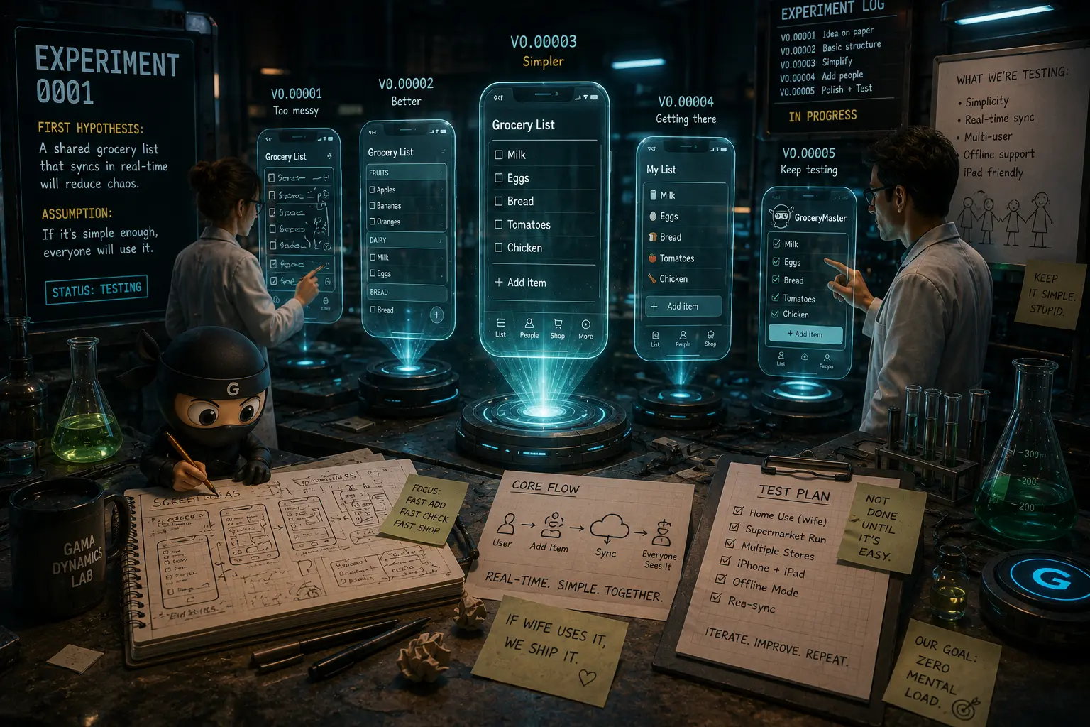 GroceryMaster early experiment hologram lab